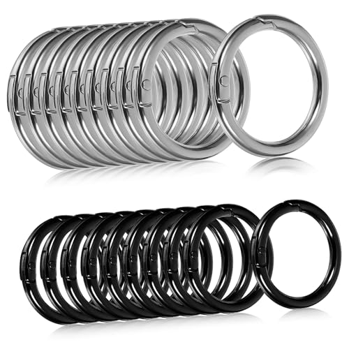 Lurrose 20 Stück Teiliges Runde Karabiner O ring Schlüsselanhänger Clips aus Robustem Zinklegierungsmaterial und Innendurchmesser Federbelastete Schnappverschlüsse Vielseitig für von Lurrose