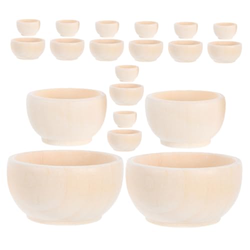 Lurrose 20 Stück Unfertige Miniaturschalen: Unbemalte Kleine Leere Holzschalen, Puppenhausgeschirr Für Diy-bastel- Und Malprojekte Im Puppenhaus Lurrose 20 Stück Unfertige Miniaturschalen: Unbemalte Kleine Leere Holzschalen, Puppenhausgeschirr Für Diy-bastel- Und Malprojekte Im Puppenhaus von Lurrose