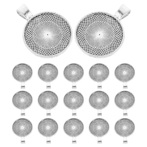 Lurrose 20 Stück runde Lünetten-Anhängerschalen, Fassungen für Schmuckherstellung, Cabochon-Rohling, Basis für DIY-Edelsteinherstellung, Fotoarmband-Fundstücke, Zubehör, 25 mm Lurrose 20 Stück runde Lünetten-Anhängerschalen, Fassungen für Schmuckherstellung, Cabochon-Rohling, Basis für DIY-Edelsteinherstellung, Fotoarmband-Fundstücke, Zubehör, 25 mm von Lurrose