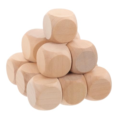 Lurrose 20-teiliges Blanko-würfelset Große Holzwürfel Für Geschichtenerzählspiele Und Basteln Sicher Und Mathe- 25 Mm Holzwürfel-spielzeug von Lurrose