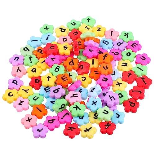 Lurrose 200 Stück Acryl Buchstaben DIY Perlen Langlebige Blumenform Perlen mit Schwarzen Kleinbuchstaben ca Buntes für Schmuckherstellung und Basteln Lurrose 200 Stück Acryl Buchstaben DIY Perlen Langlebige Blumenform Perlen mit Schwarzen Kleinbuchstaben ca Buntes für Schmuckherstellung und Basteln von Lurrose