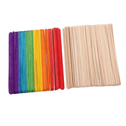 Lurrose 200 Stück Bunte Jumbo Holz Bastelstäbchen für Diy Projekte Kunstbedarf im Klassenzimmer und Kreative Handarbeiten Widerstandsfähig und Langlebig Holz Gefertigt für Unendlichen von Lurrose