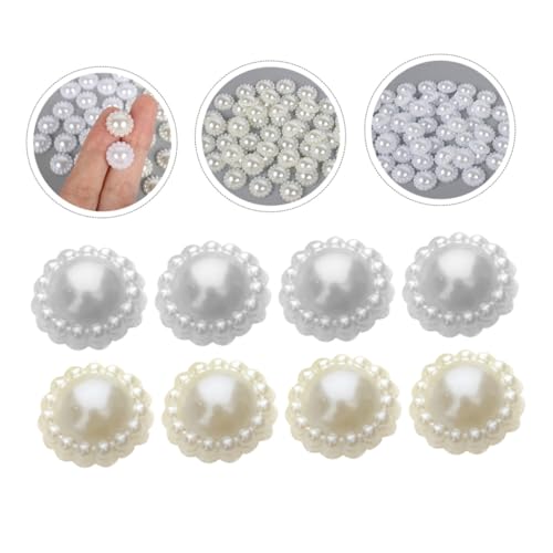 Lurrose 200 Stück DIY Haarschmuck Perlen Sonnenblumen Haarclip Charms für Mädchen Basteln Zubehör Abs Creme Weiß Vielseitige Haarschmuck Dekoration von Lurrose