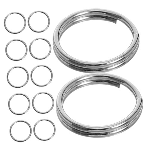 Lurrose 200 Stück Edelstahl Schlüsselringe Edelstahlringe Runde Schlüsselanhängerringe Edelstahl Spaltringe Schlüsselanhänger Metall Schlüsselring Kleine Schlüsselanhänger von Lurrose