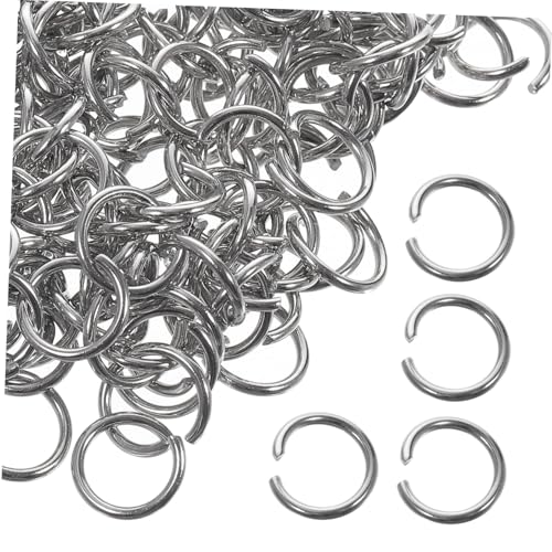Lurrose 200 Stück Edelstahl Sprungringe Offene Biegeringe für Schmuckherstellung Robuste Verbinder für Armband Halskette Schlüsselanhänger DIY Basteln von Lurrose