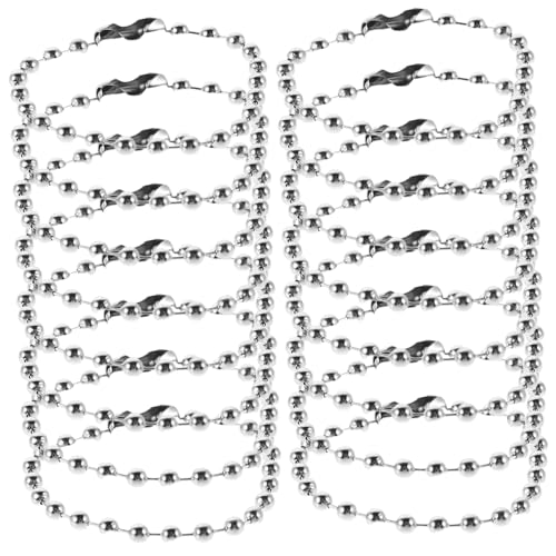 Lurrose 200 Stück Kugelketten Silber Elektroplattiert Antifade Metallperlenketten Kleine Hängende Ketten Für Schlüsselanhänger DIY Schmuck Tag Anhänger Bastelprojekte von Lurrose