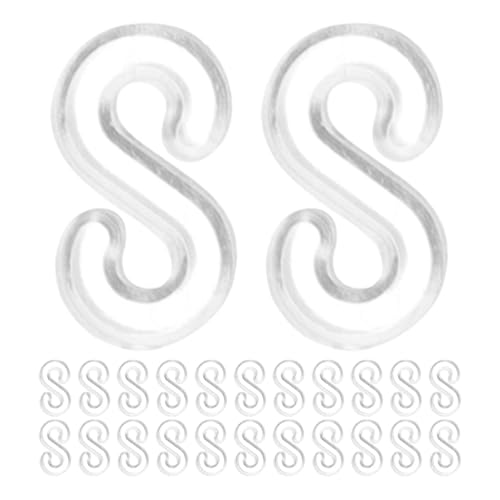 Lurrose 2000 Stück Loom-Gummiband-Clips: Kunststoff-Verbindungsstücke zum Nachfüllen für Loom-Armbänder – transparente S-Clips, Gummiband-Armband-Zubehör von Lurrose