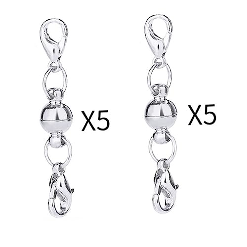 Lurrose 20Stücke Magnetische Schnallen Rundball Silber für Armbänder und Halsketten Einfaches Anbringen von Schmuckverschlüssen für DIY Projekte von Lurrose