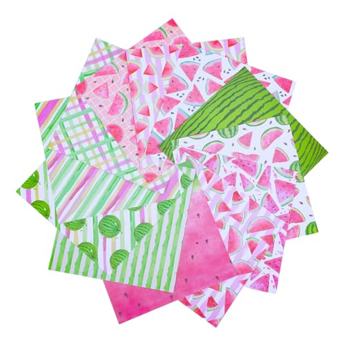 Lurrose 24 Blatt Hintergrundpapier Zum Wassermelonenhandbuch Obst Briefpapier Kit Zum Erstellen Von Sammelalben Urlaub Sammelalbum Papier Sammelalbumpapier Doppeltes Offsetpapier von Lurrose