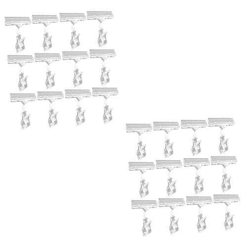 Lurrose 24 Stk Regalclip kunststoffclips kunstoffclips Etikettenklammern Preisschild-Clips Einzelhandelsclips Display-Clips für den Einzelhandel Preisschildhalter Einzelhandel Plastik Weiß von Lurrose