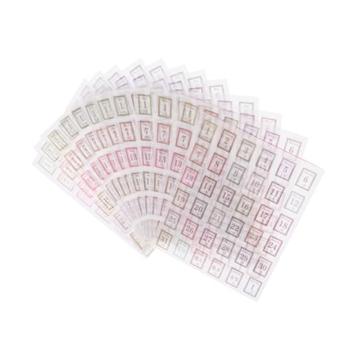 Lurrose 24 Stück 365 Notebook-aufkleber Sammelalbum Liefert Scrapbook-zubehör Kalenderaufkleber Tagesplaner-aufkleber Wochenplaner-aufkleber Registerkarten Für Monatsplaner Papier von Lurrose