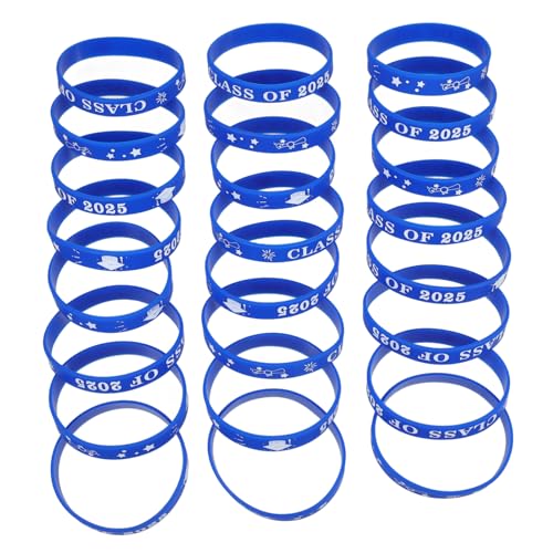 Lurrose 24 Stück Abschlusshandgelenkarmbänder für Silikonarmbänder mit Class Of Aufdruck Perfektes für Abschlussfeiern Langlebig und Bequem von Lurrose