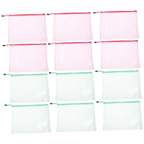 Lurrose 24 Stück Multi Funktions Reißverschluss Taschen Praktische Dokumententaschen für Bürobedarf Transparente Wasserdichte Aufbewahrungstaschen für Schule und Reisen von Lurrose