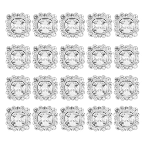 Lurrose 24 Stück Strass-Kristallknöpfe: Nähknopf für Hochzeitskleid, DIY-Bastelarbeiten, Kleidung, Taschen, Verzierung, Dekoration, Silber von Lurrose