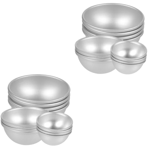 Lurrose 24 Stück Teiliges Aluminium Halbkugel Badebombenform Diy Badekugelform für Epsom Salz Einfache Entformung Langlebiges Backzubehör für Kreative Bastelprojekte von Lurrose