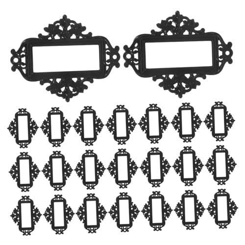 Lurrose 24 Stück Teiliges Vintage Metall Etikettenhalter für Schubladen und Schränke Robuste Box Label Frames mit Antikem Design Vielseitig als Namensschild und Kartenhalter für Büro von Lurrose