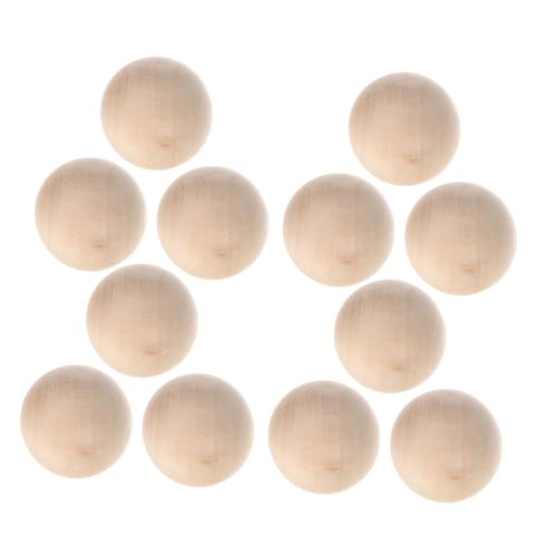 Lurrose 25 Stück Hochzeiten DIY Projekte Basteln Basteln Für Runden Und Kugeln Natürliches Loch – Leere Ornamente Dekoratives Dekor Feiertage Holzkugeln Mm Ohne Dekoration von Lurrose