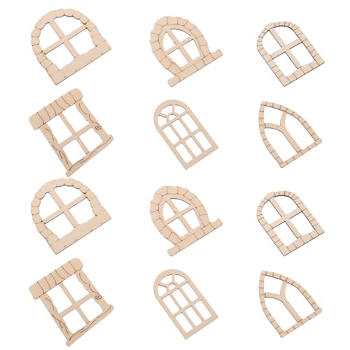 Lurrose 25 Stück Miniatur Fenster und Tür Set Holz Teiliges Diy Zubehör für Feengarten Dekoration Unlackiert Robust und Vielseitig für Kreative Gartenprojekte von Lurrose