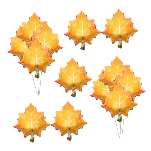 Lurrose 25 Stück dekorative Luftballons Herbst-Danksagungsballons Luftballons aus Ahornblättern Thanksgiving-Ballon-Dekor Ballondekorationen im Herbst Herbstballon Aluminiumfolie Orange von Lurrose