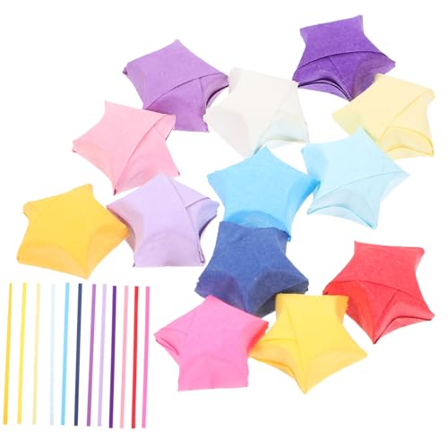 Lurrose 2700 Stück Fünfzackiger Origami-Stern Sterne aus Papier Sternenpapier Sternpapierstreifen manifold origami star paper strips Streifen aus Papiersternen Origami-Papierstreifen von Lurrose