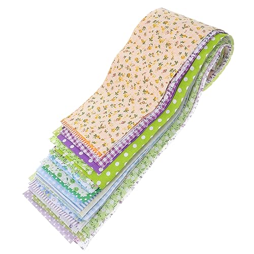 Lurrose 28 Blätter 10 cm Baumwollstreifen Tuch Canvas-Stoff Musselintücher Gewebte Leinenstoff Nähen bastel materialien cotton fabric Dekorationsstoff Vintage-Stoff Stoff bündeln Baumwolle von Lurrose