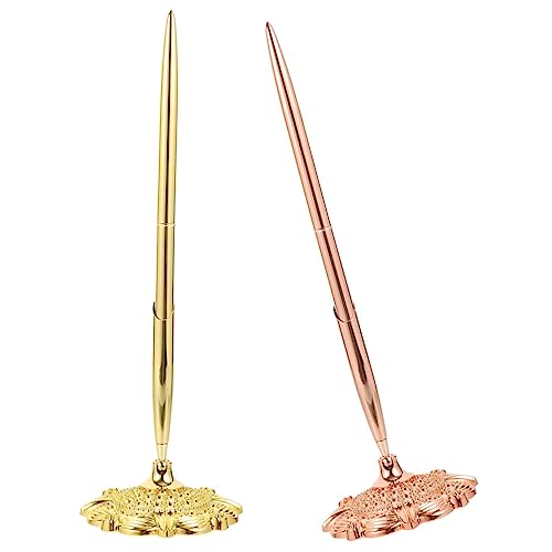 Lurrose 2 Stücke Signierstift Metall Schreibtisch Kugelschreiber für Business Hotel Bank Zähler Rose Farbe Lurrose 2 Stücke Signierstift Metall Schreibtisch Kugelschreiber für Business Hotel Bank Zähler Rose Farbe von Lurrose