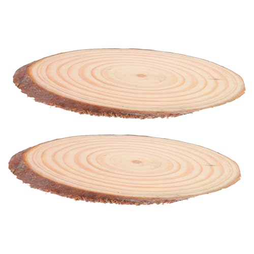 Lurrose 2Stücke Unbehandelte Holzscheiben zum Basteln Rustikale Ovale Holzspäne für Hochzeiten Tischdekorationen und DIY Projekte Vielseitig Einsetzbar für Wanddekoration von Lurrose