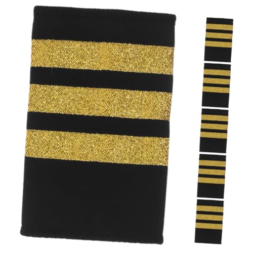 Lurrose 3 Paare Pilotenuniform Schulterklappen mit Goldenen Streifen Robuste Gewebte Schulterstücke für Piloten Kapitäne Flugpersonal und Auszubildende Professionelle Vielseitige Uniform Lurrose 3 Paare Pilotenuniform Schulterklappen mit Goldenen Streifen Robuste Gewebte Schulterstücke für Piloten Kapitäne Flugpersonal und Auszubildende Professionelle Vielseitige Uniform von Lurrose