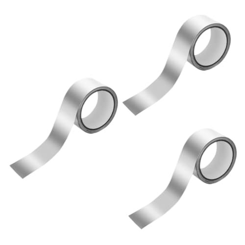 Lurrose 3 Rollen Folienband Gewebereparaturband Isoliert Hochtemperaturband Klebrig Fenster Wickeln Leitfähig Trockner-entlüftungsband Hvac-klebeband Für Kanäle Aluminiumfolie Silver von Lurrose
