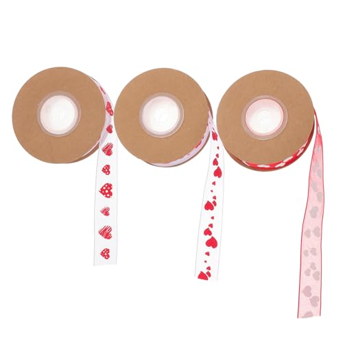 Lurrose 3 Rollen Jacquard Geschenkband mit Herzmuster Romantisches Valentinstags Dekoband für Geschenkverpackung Vielseitig für DIY Basteln Geschenkbandrolle Rot Lurrose 3 Rollen Jacquard Geschenkband mit Herzmuster Romantisches Valentinstags Dekoband für Geschenkverpackung Vielseitig für DIY Basteln Geschenkbandrolle Rot von Lurrose