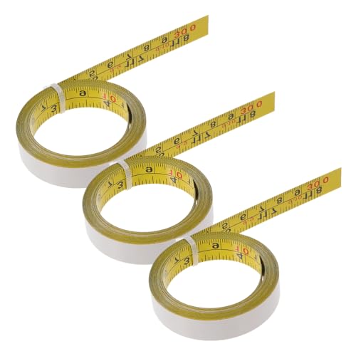 Lurrose 3-Rollen-Klebebandmaß: Stahl-Linealband mit imperialen und metrischen Maßen, abziehbar und aufklebbar, Maßband für Zeichentische für die Holzbearbeitung, 118 Zoll Lurrose 3-Rollen-Klebebandmaß: Stahl-Linealband mit imperialen und metrischen Maßen, abziehbar und aufklebbar, Maßband für Zeichentische für die Holzbearbeitung, 118 Zoll von Lurrose
