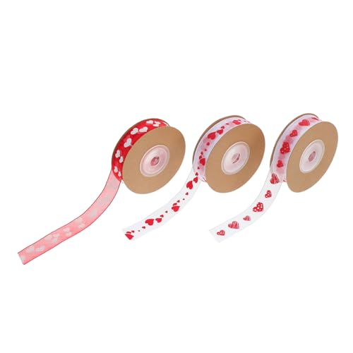 Lurrose 3 Rollen Valentinstags Geschenkband Polyester Jacquard Herzmusterband Weiches Elegantes Bastelband für DIY Geschenkverpackungen und Romantische Dekoration Lurrose 3 Rollen Valentinstags Geschenkband Polyester Jacquard Herzmusterband Weiches Elegantes Bastelband für DIY Geschenkverpackungen und Romantische Dekoration von Lurrose