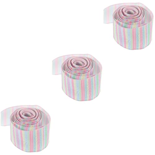 Lurrose 3 Rollen Verpackung Band Schleife Rosa Bänder Zum Verpacken Rotes Band Regenbogen Zeremonie Geschenkband Basteln Lockig Gestaltetes Paketband Für Polyester von Lurrose