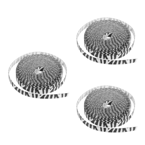 Lurrose 3 Rollen Zebra-Gurtband Band zum Verpacken wickeln Schneidbares Bastelband Stoff Festivalband geschenkband Schleifenband für Paketband Multifunktions-Bastelband Polyester Lurrose 3 Rollen Zebra-Gurtband Band zum Verpacken wickeln Schneidbares Bastelband Stoff Festivalband geschenkband Schleifenband für Paketband Multifunktions-Bastelband Polyester von Lurrose