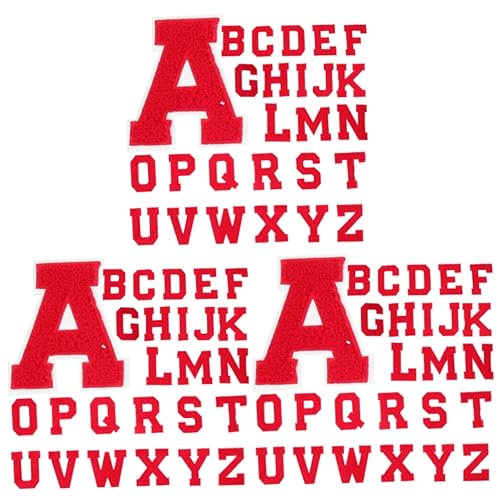Lurrose 3 Sätze Buchstaben Aufnäher Hüte Bänder Stoff Strass Applikation Quaste Aufnäher Kleidung Dekorative Aufkleber Zit Jacken Verschiedene Ketten Rosa 26 Stück * 3 von Lurrose