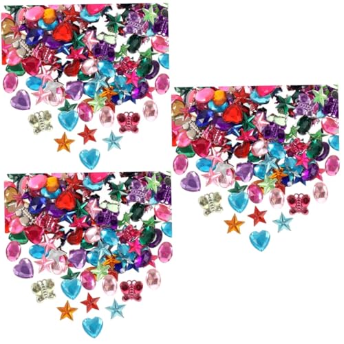 Lurrose 3 Sätze Diamant DIY Material Edelsteinherstellung Kleine Diamantkunst DIY Basteljuwelen Hotfix Kind Bunte Strass Dekoration Diamant Ornamente Diamanten Zum 400 Stück * 3 von Lurrose