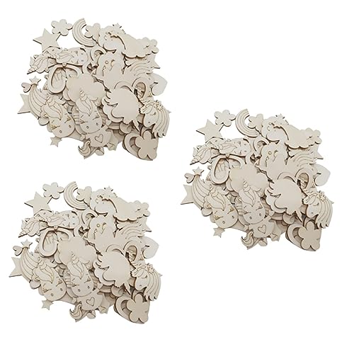 Lurrose 3 Sätze Diy Holzfiguren Einhorn Bastelset Teiliges Robustem Holz Für Malprojekte Für Fantasie Und Zeichenfähigkeiten Zu Fördern Diy Dekoration Und Graffiti 60 Stück * 3 von Lurrose