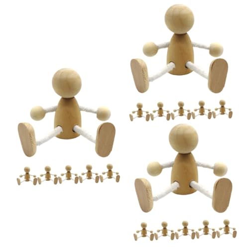 Lurrose 3 Sätze Diy Holzpflockpuppen Holzspielzeug Holzfiguren Unvollendet Für Anbindung Bemalen Puppen Dekorative Puppe Peg-puppen Diy-graffiti-puppen Hölzern 6 Stücke * 3 von Lurrose
