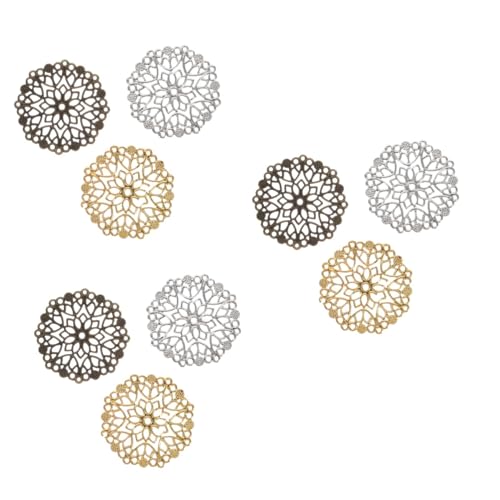 Lurrose 3 Sätze Diy Schmuckzubehör Große Hohlbasis Blütenstücke Gold Weiß Und Bronze Accessoires Für Kreative Schmuckherstellung 60 Stück * 3 von Lurrose