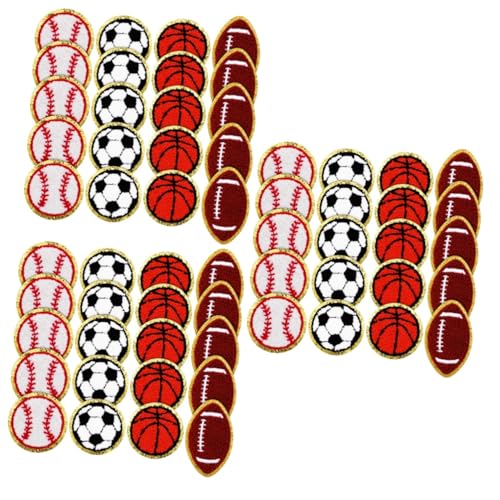 Lurrose 3 Sätze Flicken Aufbügeln Stickereiflecken Sortiert Bunt Reparaturflicken Für Bekleidung Nähen Kleidungsflicken Stoff Baseball Sportgestickte Aufnäher Fußball Acryl 20 Stück * 3 von Lurrose