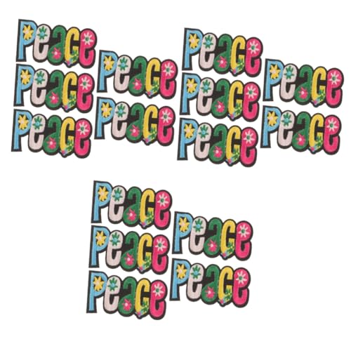 Lurrose 3 Sätze Friedens-stickpatch Kleidungsflicken Bestickt Flecken Dekorationen Stickerei Aufnäher Mit Friedensflagge Aufnäher Für Jeans Reparaturflicken Für Kleidung Stoff 5 Stücke * 3 von Lurrose