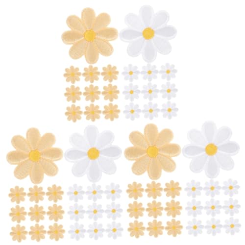 Lurrose 3 Sätze Gänseblümchen-ornament-stickerei Gestickte Aufnäher Blume Patches Zum Aufnähen Flecken Pfadfinderinnen-aufnäher Bügelflicken Stoffflicken Für Kleidung 20 Stück * 3 von Lurrose