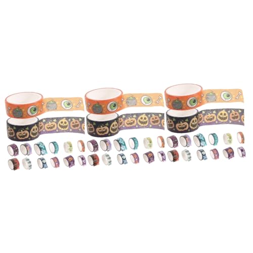 Lurrose 3 Sätze Halloween Washi Tape Leuchtendes Diy Dekorationsband Für Scrapbooking Journaling Und Geschenkverpackung Teiliges Mit Halloween Motiven 14 Rollen * 3 von Lurrose