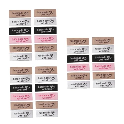 Lurrose 3 Sätze Handgemachte Kleidung Etiketten Diy Hut Labels Vielseitige Bekleidungsaccessoires Für Nähprojekte Rosa Schwarze Weiße Und Schokoladenfarbene Etiketten 80 Stück * 3 von Lurrose