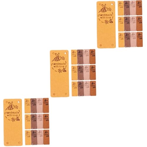 Lurrose 3 Sätze Handmade Woven Labels Für Kleidung Weiche Gefaltete Etiketten Wildlederimitat Gelb Schokolade Hautfarbe Und Dunkelbraun Zum Annähen An Taschen Kleidung Und 40 Stück * 3 von Lurrose