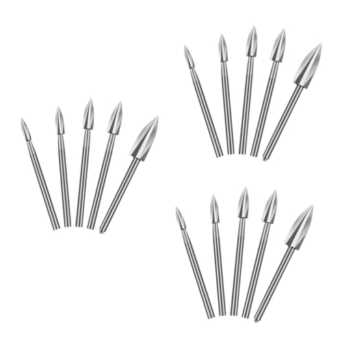 Lurrose 3 Sätze Holzschnitzbohrer Zubehör Für Die Holzbearbeitung Selber Machen Drill -kit Schnitzel-kit Bausatz Werkzeug Bohrer Für Holz Holzschnitzgrat Weißer Stahl Silber 5 Stück * 3 von Lurrose