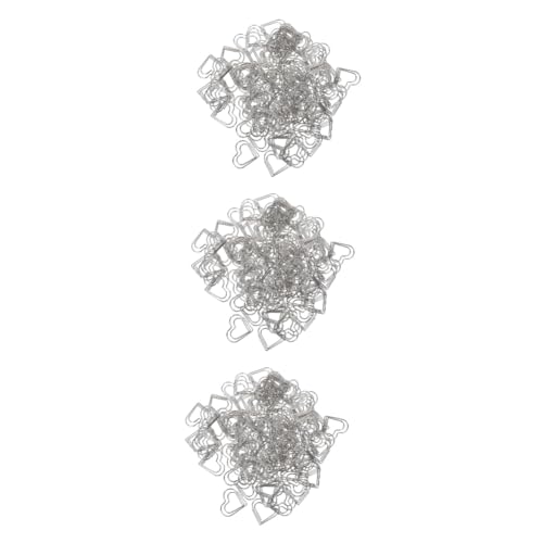Lurrose 3 Sätze Liebe Büroklammer Geformt Clip Herz Größe Büroklammern Papierverschlüsse Kleine Büroklammern Papierklammern Dekorative Büroklammern Silver Metall 100 Stück * 3 von Lurrose