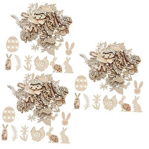 Lurrose 3 Sätze Ostern Holzspäne Ornamente Zum Basteln Leere Untersetzer Schmücken Lackierbar Eierdekorateur Spielzeugeier Rohlinge Basteln Pflanzenetikett Verzierungen Mini 200 Stück * 3 von Lurrose