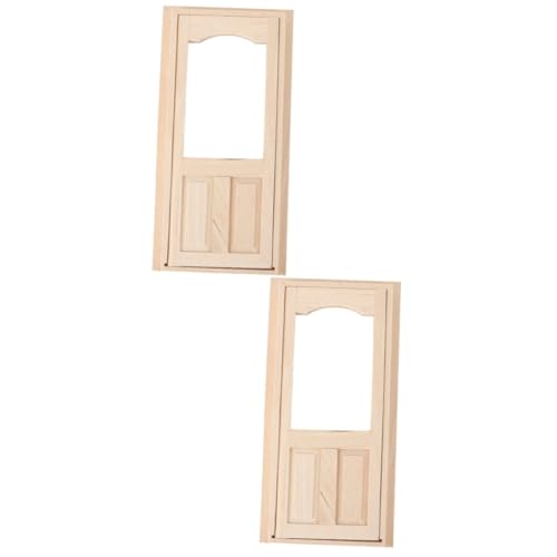 Lurrose 3 Sätze Puppenhaus Massivholztür Mini Winzig Häuser Holztürmodell Holztür Handwerk Aus Holztüren Türverzierung Aus Holz Khaki Hölzern von Lurrose