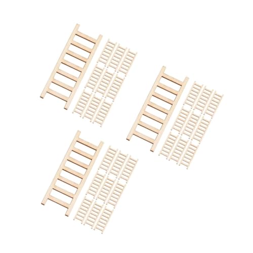 Lurrose 3 Sätze Puppenhaus Mini Holzleiter Kleine Trittleiter Stufenleiter Für Puppenhausmöbel Mikro-landschaftsmodellleiter Holzleiter Für Puppenhaus Miniatur-trittleiter 10 Stück * 3 von Lurrose